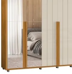 Guarda Roupa Casal 278cm 6 Portas 8 Espelhos Zac Off/Cinamomo Z10 - Mp