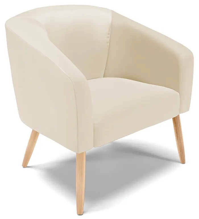 Poltrona Decorativa Pé Palito Natural Kit 2 Stella Sintético D03 - D'Rossi - Bege