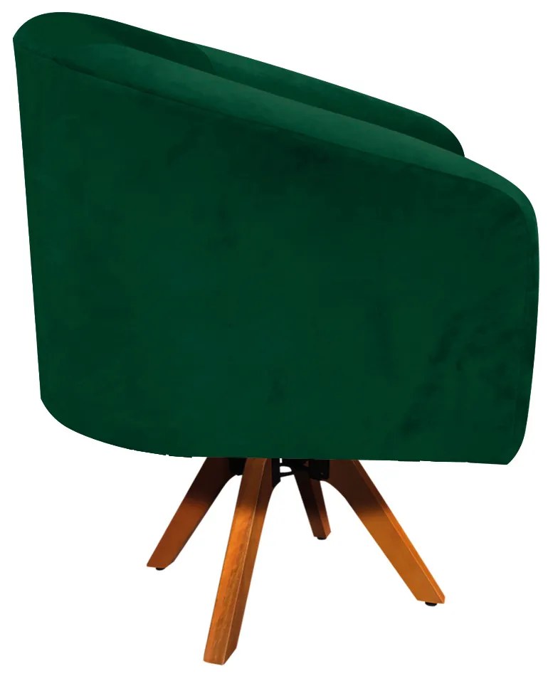 Poltrona Decorativa Giratória MM30 Stella Suede Verde D03 - D'Rossi