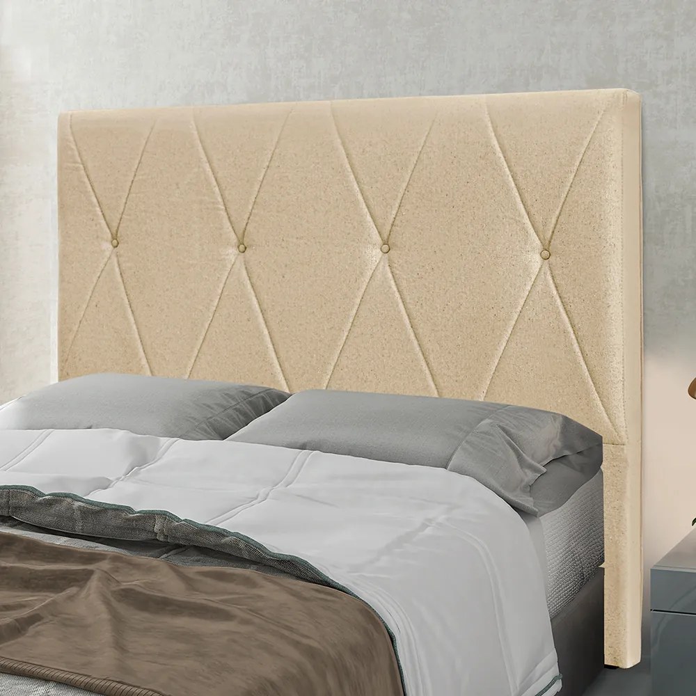 Cabeceira Cama Box Casal 140 cm Aquilla Linho Dourado S04 - D'Rossi