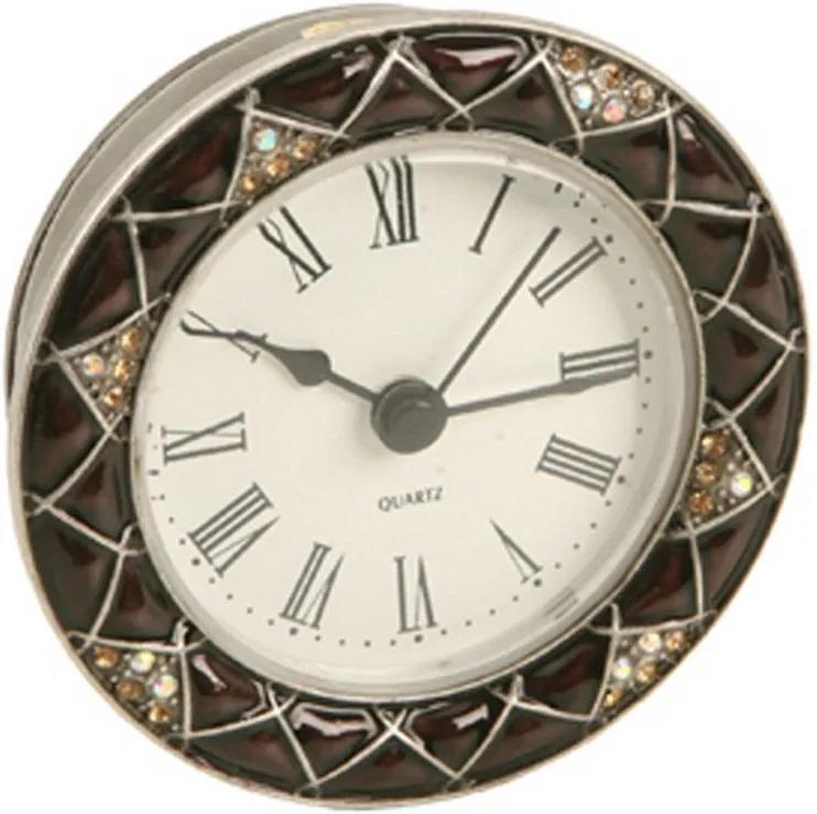 Relógio de Mesa Decorativo de Metal com Strass I
