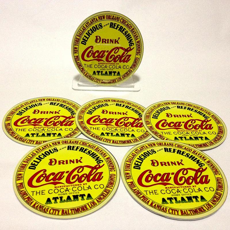 Conjunto com 6 Porta Copos Redondos Coca Cola Atlanta