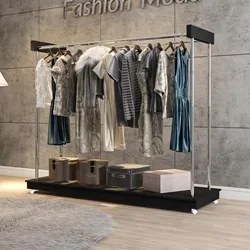 Kit 2 Módulos Closet Arara Expositor com Rodízios Aço Cromado D08 Pret