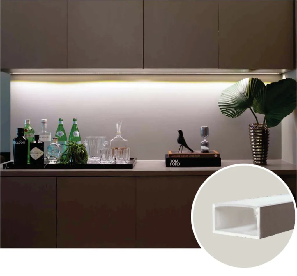 Perfil Sobrepor Para Fita Led Wood 200Cm 1,7X200X1,0Cm | Usina 30760/2... (PT - Preto Texturizado)