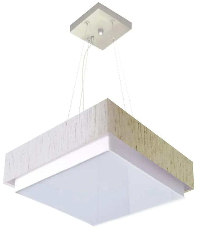 Lustre Para Sala de Jantar Vivare Md-4403 Cúpula em Tecido 45x45cm