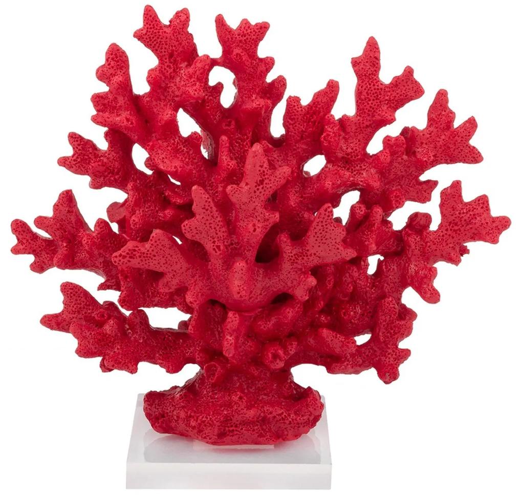 Coral C/ Base Cristal Resina - Vermelho