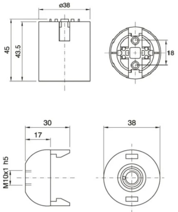 Soquetes de base E27 para lâmpadas incandescentes, halógenas e LEDs