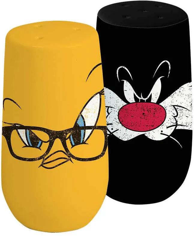 Saleiro e Pimenteiro Looney Tunes Sylvester and Tweety em Cerâmica