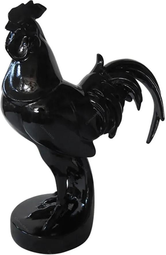 Escultura Noble Rooster Pequeno Preto em Resina - Urban - 23x17 cm