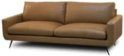 Sofá 4 Lugares Para Sala Living 282cm Merli L08 Couro Camel  - Mpozena