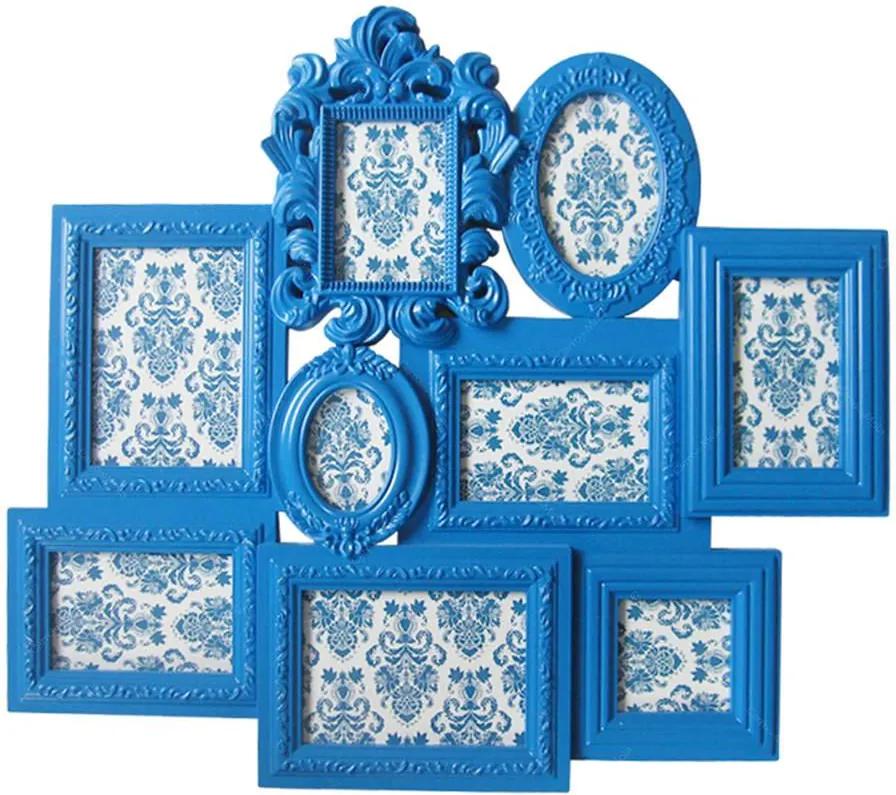 Porta-Retrato de Parede Barroque Frame Azul em Polipropileno - Urban