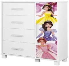 Quarto Infantil 3 Peças Com Mini Cama Princesa Rosa Z53 - Mpozenat