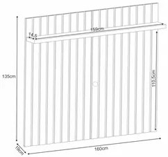 Painel Para TV Suspenso Ripado 60 Pol. 160cm Like H01 Cinamomo - Mpoze