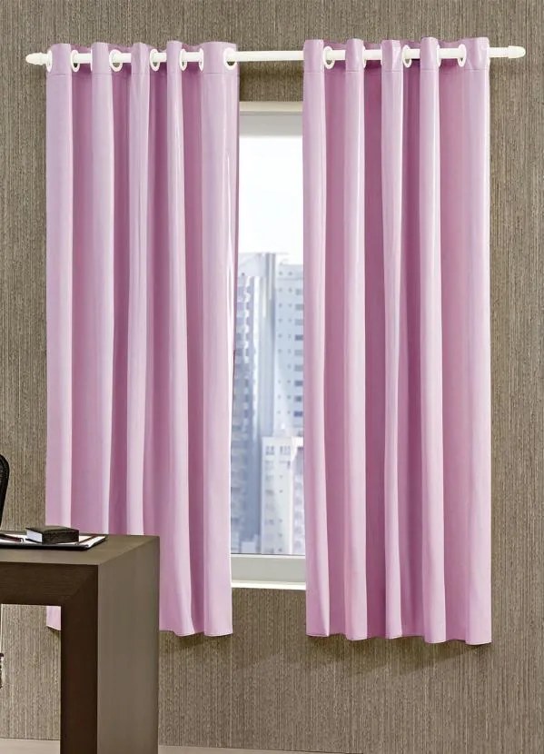 Cortina Corta Luz Pratika Rosa 260x170 cm