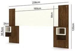 Cabeceira Extensível Solteiro Casal com 2 Mesas Lateral Japão V02 Imbu