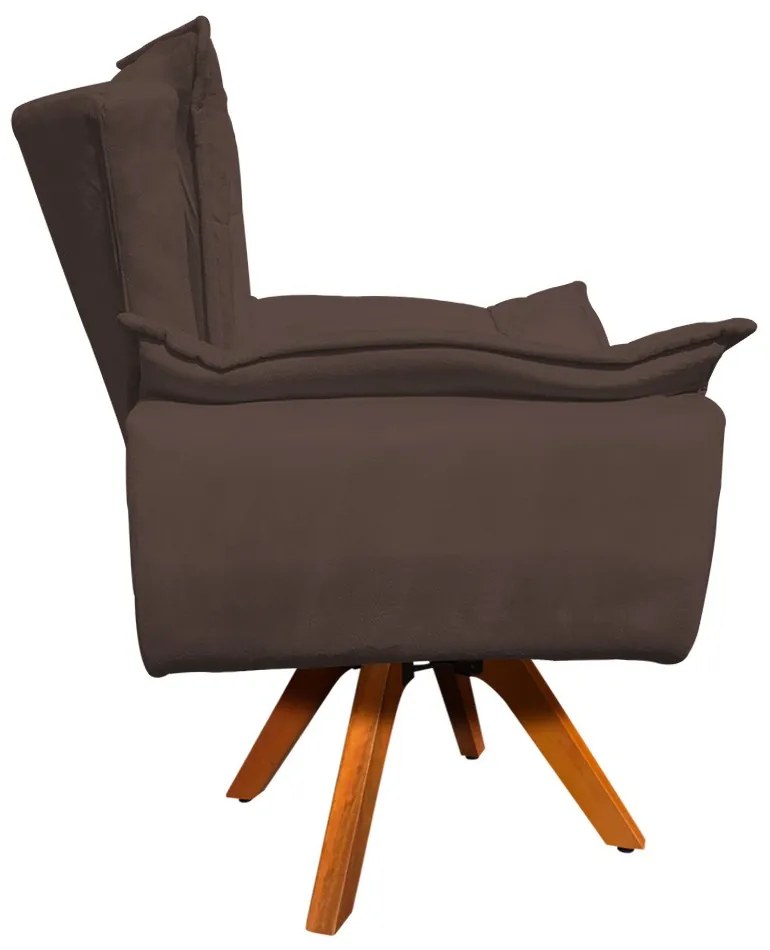 POLTRONA GIRATORIA OPALA SUEDE BASE MADE - Marrom