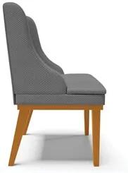 Kit 2 Cadeiras Estofadas para Sala de Jantar Base Fixa de Madeira Cast