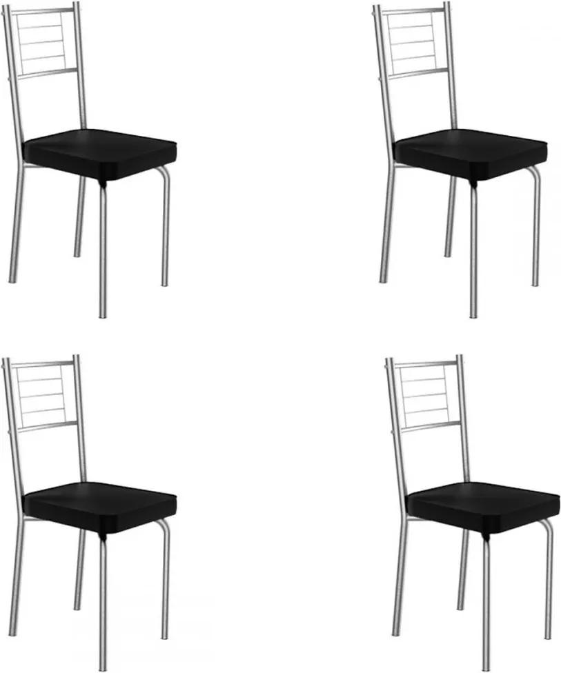 Cadeiras Kit 4 Cadeiras Juliana Cromado/Preto - Art Panta