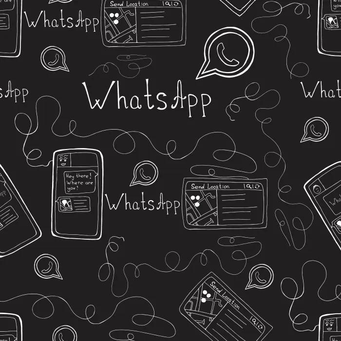 Papel De Parede Adesivo Whatsapp Preto (0,58m x 2,85m)