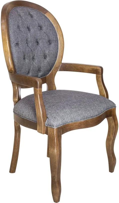 Cadeira de Jantar Medalhão Lisa com Braço Capuccino Fosco - Wood Prime PTE 35145