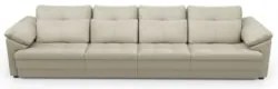 Sofá Retrátil 4 Lugares Para Sala 379cm Dijon Couro Creme S07 - Mpozen