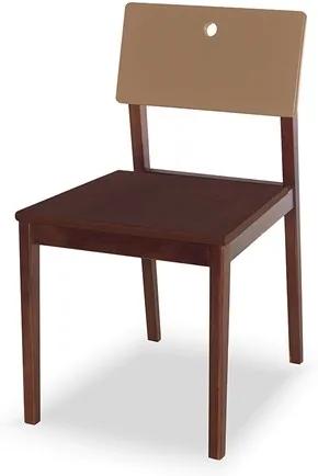 Cadeira Elgin em Madeira Maciça - Imbuia/Marrom Claro