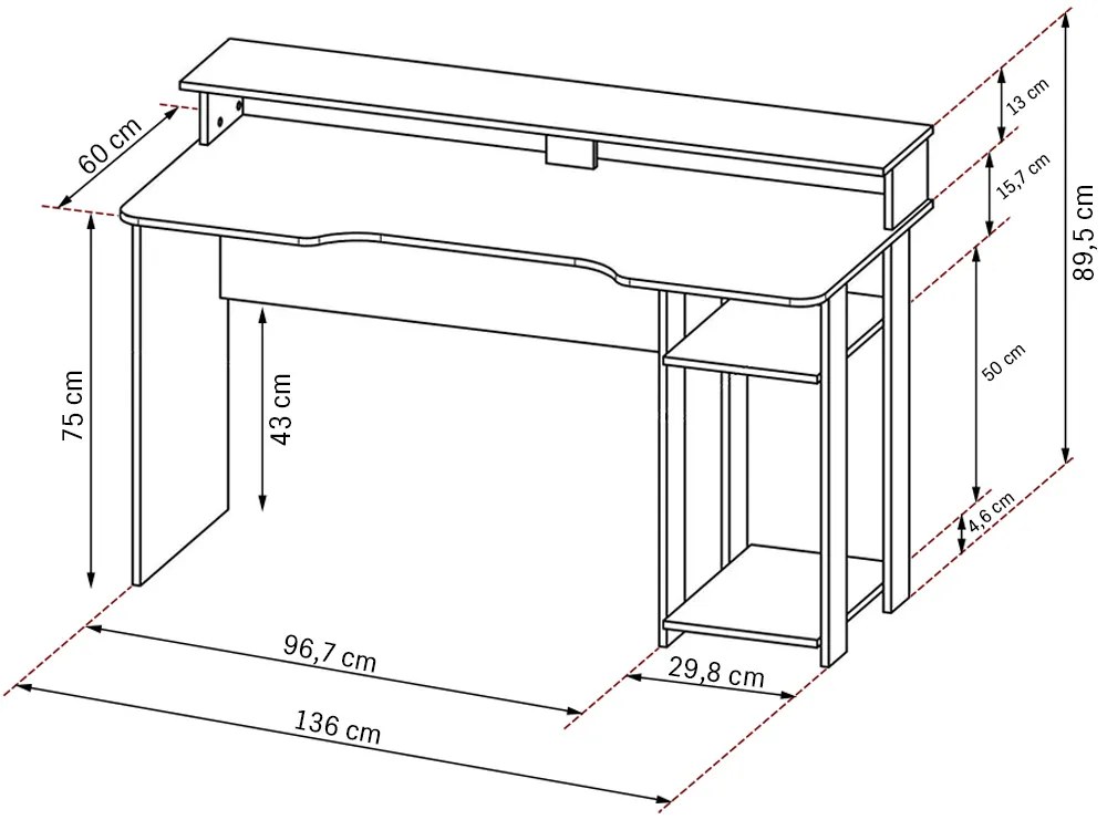 Mesa para Escritório Home Office Gamer ME4153 MDP Preto/Verde G69 - Gran Belo