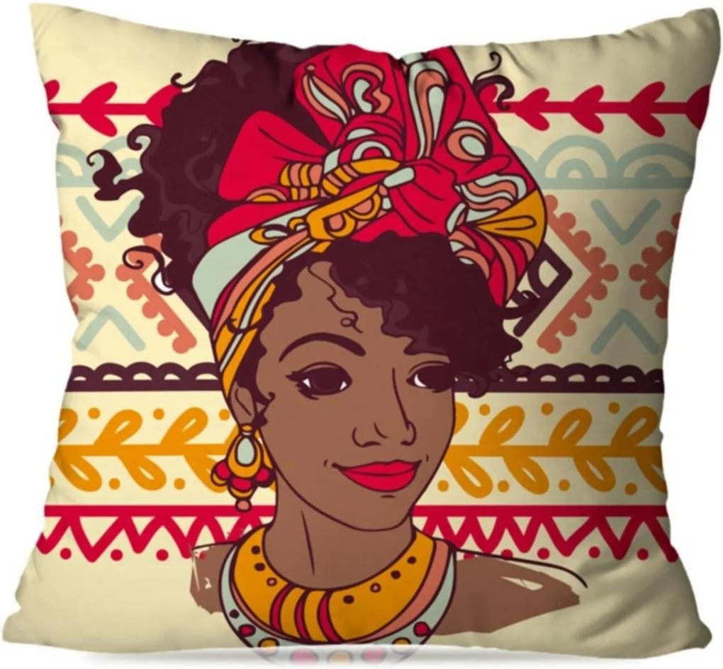 Capa de Almofada Avulsa Decorativa Africana Beautiful 35x35cm