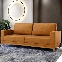 Sofá 2 Lugares 145cm Living Sala de Estar Kayrós D05 Sintético Whisky