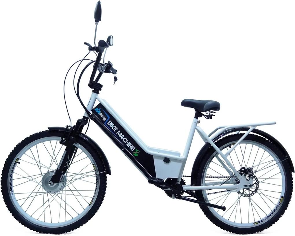 Bicicleta Elétrica Machine Motors 350W 36V Branco/Preto