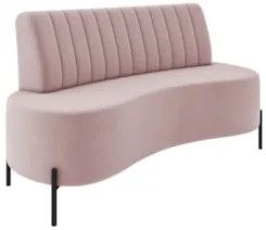Sofá 2 Lugares 160cm Pés Aço Preto Tamar Z08 Veludo Rosê - Mpozenato