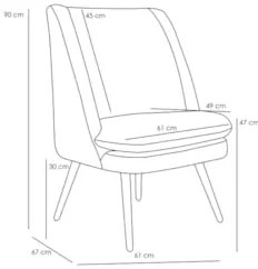 Kit 2 Poltronas Decorativas Pés Palito Madeira Pérsia Linho D-315 Cinz