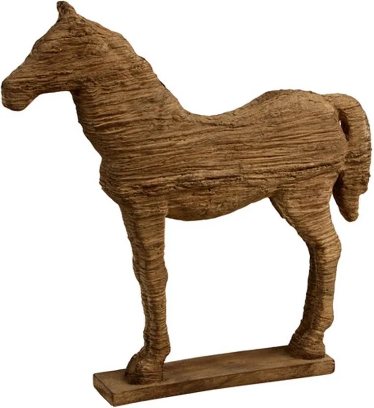 Escultura Decorativa de Resina Cavalo Bege