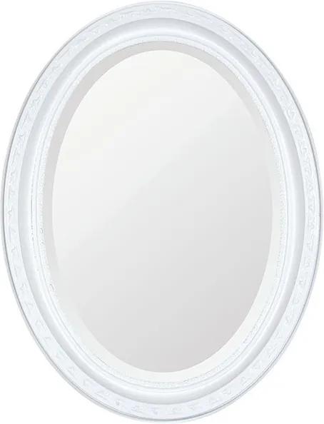 Espelho Oval Bisotê Branco Puro Pequeno