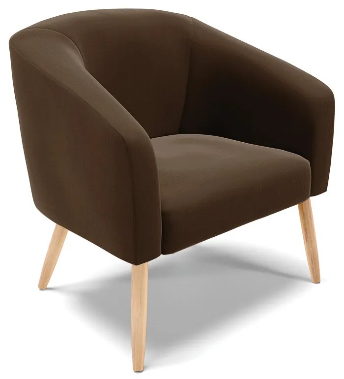 Poltrona Decorativa Pé Palito Natural Kit 2 Stella Suede Marrom D03 - D'Rossi