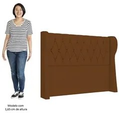 Cabeceira Casal Cama Box 140cm Malva I02 Veludo Terracota - Mpozenato