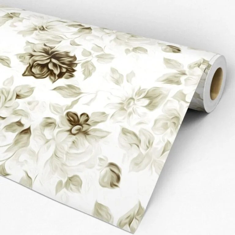 Papel de parede adesivo floral retrô