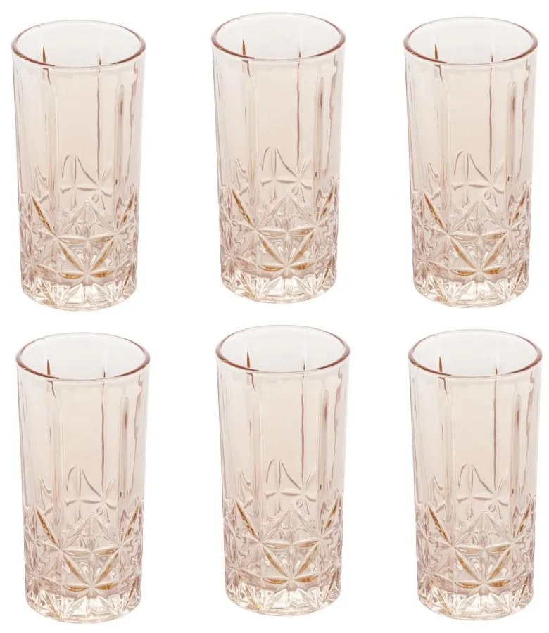 Jogo Copos Altos Para Drink 6 Peças Vidro Stella Âmbar 360ml 28178 Bon Gourmet