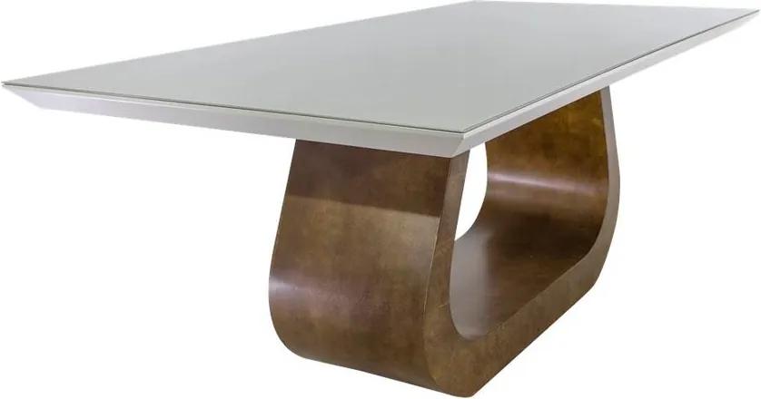 Mesa De Jantar Design com Vidro - Wood Prime DS 34155 1.60 x 0.90