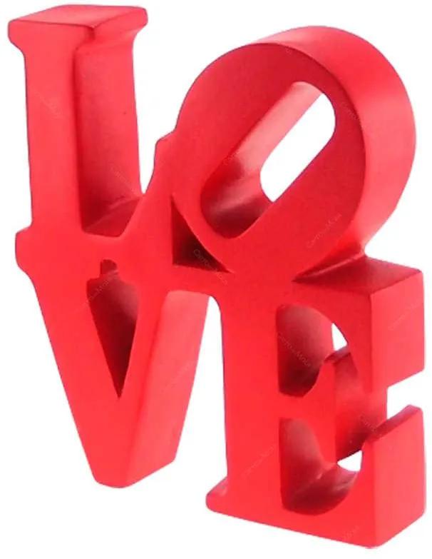 Palavra Love NY Decorativa Vermelha em Resina - 16x15 cm
