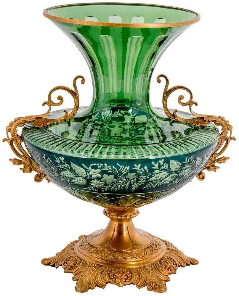 Vaso de Cristal e Bronze Green III