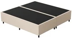 Cabeceira com Base Cama Box Casal Queen 158x198 Hit ID5 Suede Bege/Lin