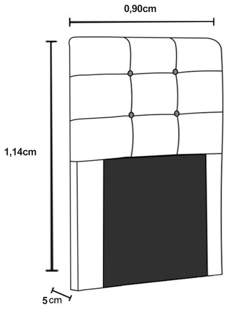 Cabeceira Solteiro Heloísa I02 90 cm Corano - ADJ Decor