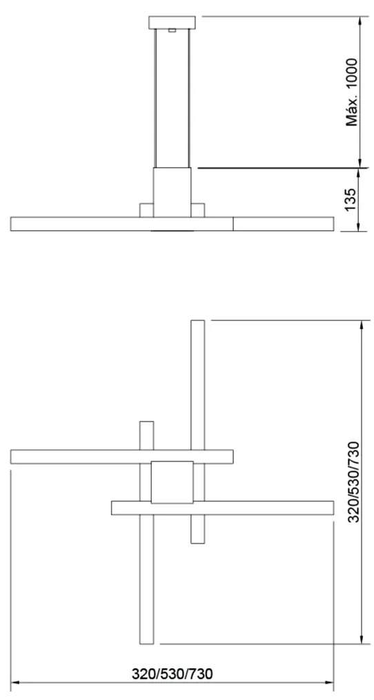 Pendente Lara 73X73Cm Led 48,8W Bivolt | Usina 19276/73 (AV-M - Avelã Metálico, 3000k)