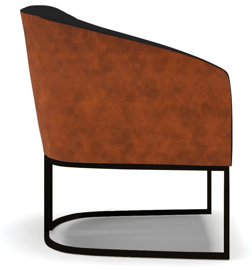 Poltrona Decorativa Industrial Preto Kit 2 Stella Nozes/Linho Preto D03 - D'Rossi