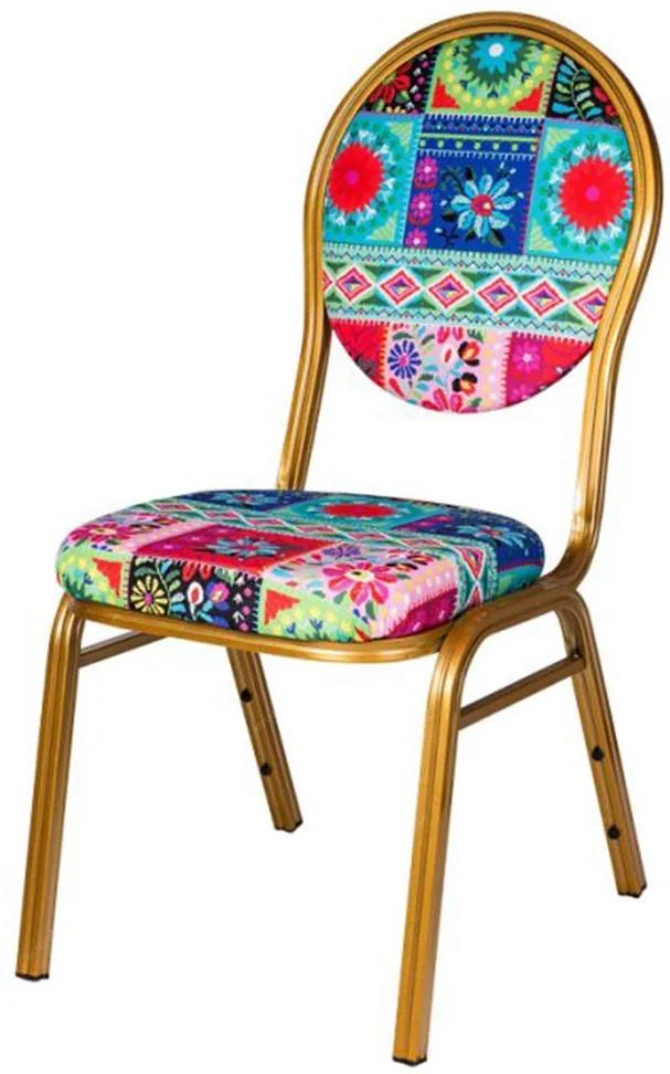 Cadeira Patchwork Colorida em Alumínio e Tecido - 92x48 cm