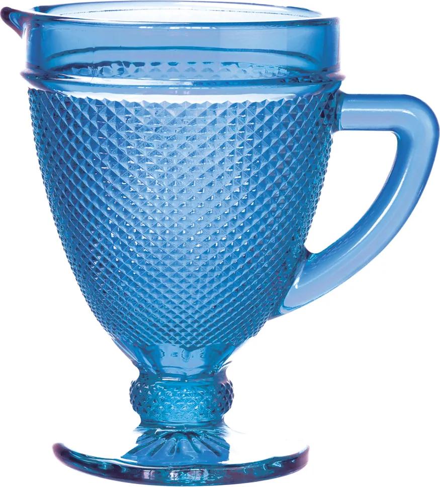 Jarra de Vidro Bico de Jaca Azul de 1 litro