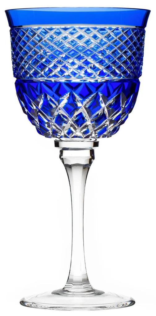 Taça de Cristal Lapidado p/ Água 25 - Azul Escuro - 78  Azul Escuro - 78