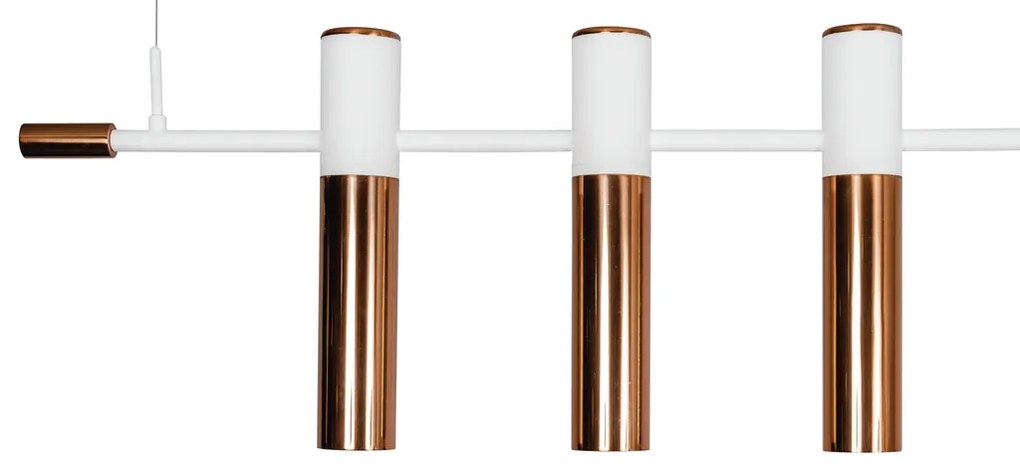 Pendente Vittu 150X30Cm 3Xmr16 Gu10 + 2Xe27 G45 / Cabo Aço Chumbador +... (BZ-M - Bronze Metálico, FOSCO)