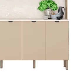 Cozinha Compacta Com Balcão 200cm Louvre K02 Freijó/Vanilla - Mpozenat